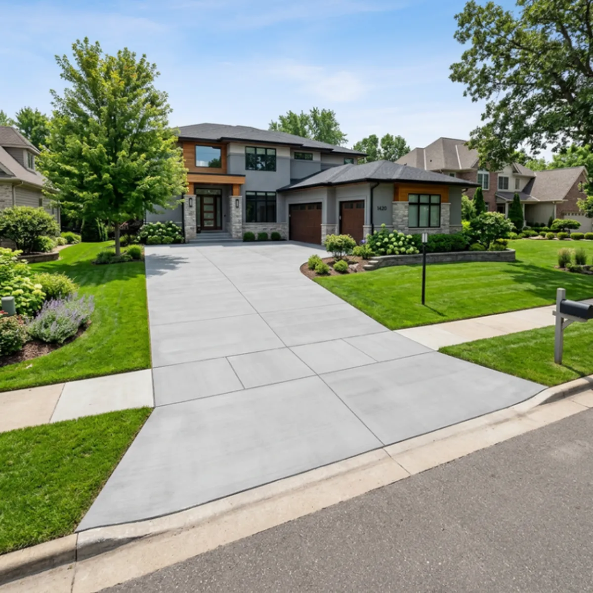 Concrete driveway