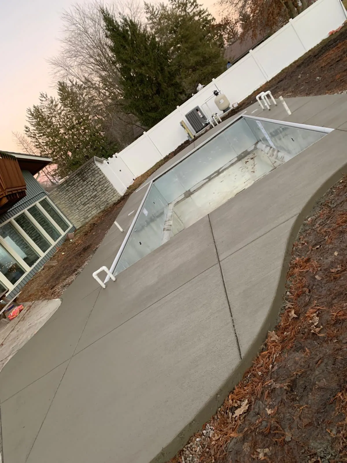 Pool deck being poured