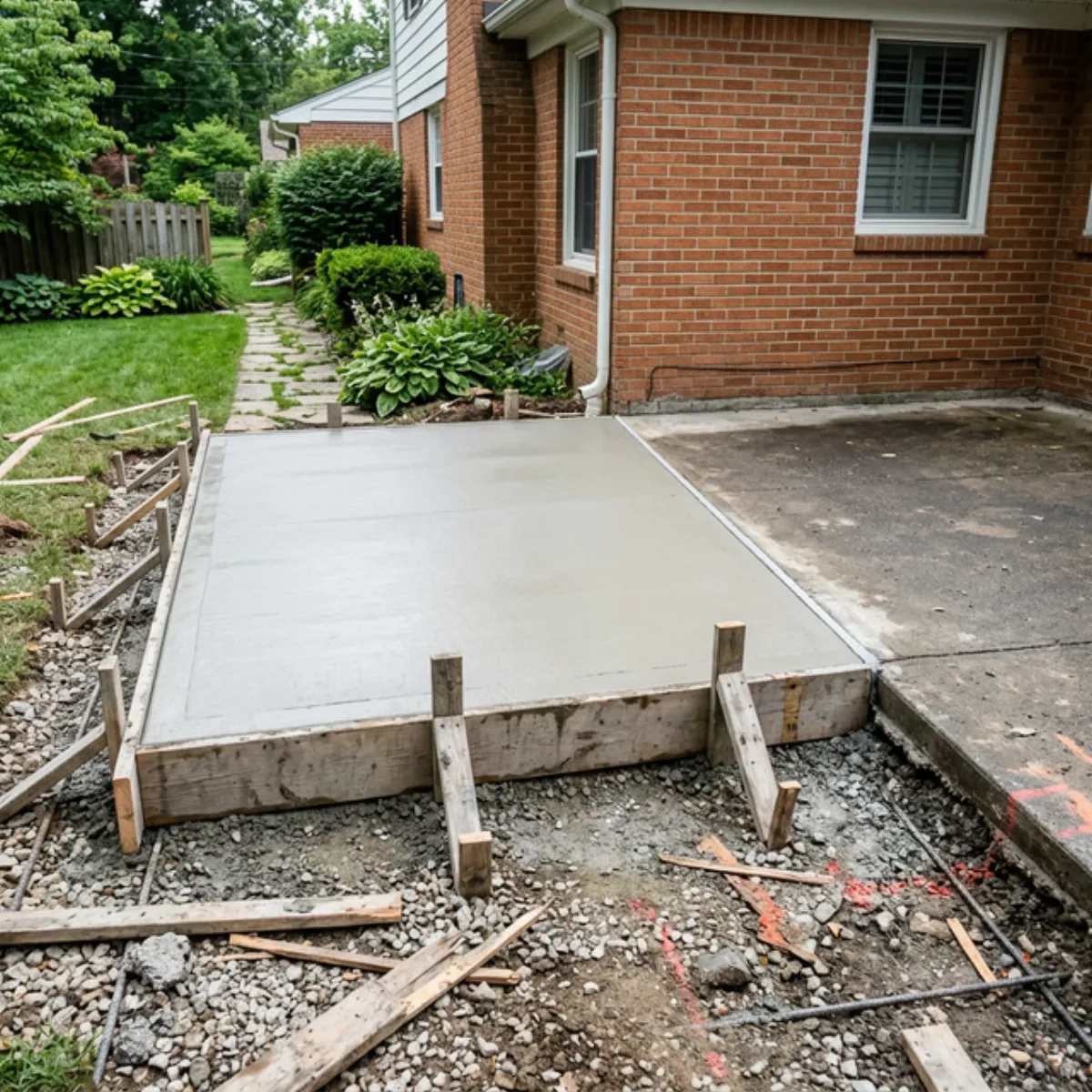 Freshly poured slab